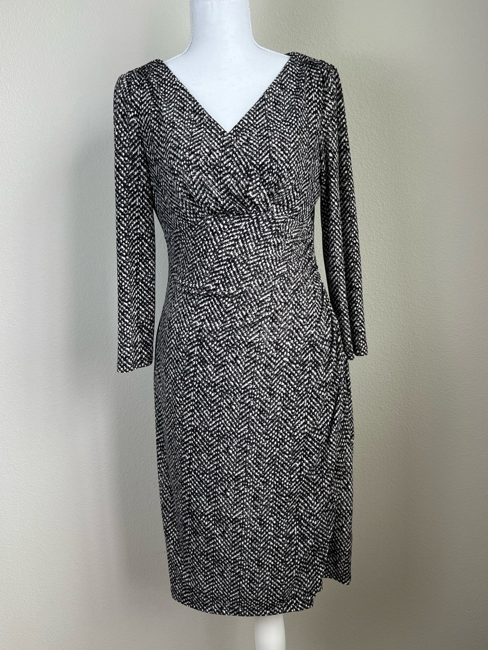 Ralph Lauren Quiet Luxury Career Academia Faux Wrap Dress Preppy Size 6